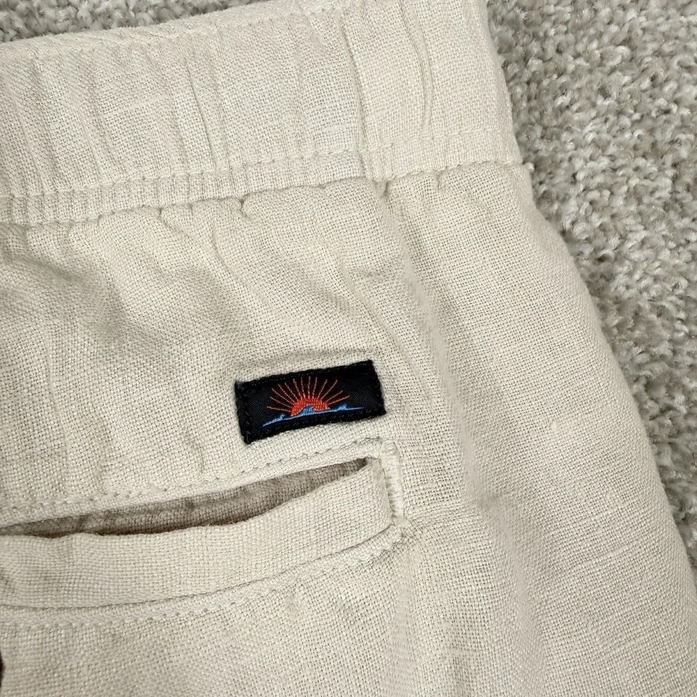 Faherty Linen Pants Men XXL White Drawstring Beach Coastal Resort Casual